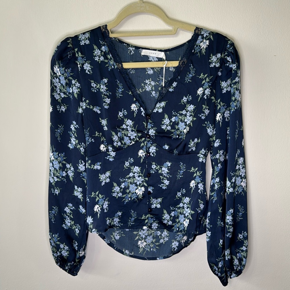 Lush Floral Long Sleeve Blouse